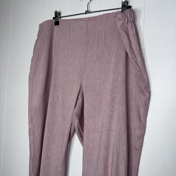 J. Jill Women’s Linen Stretch Pants Pink Side Zip Size Large - Picture 3 of 6